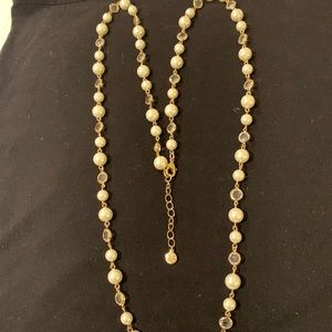 Charter club crystal & imitation pearl strand necklace.Created for Macy’s